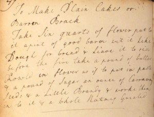 Barren Brack or Plain Cakes, from The Cookbook of Unknown Ladies