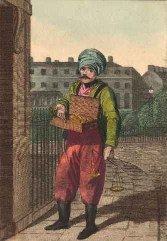 Rhubarb seller from William Craig's Itinerant Traders of London, 1804