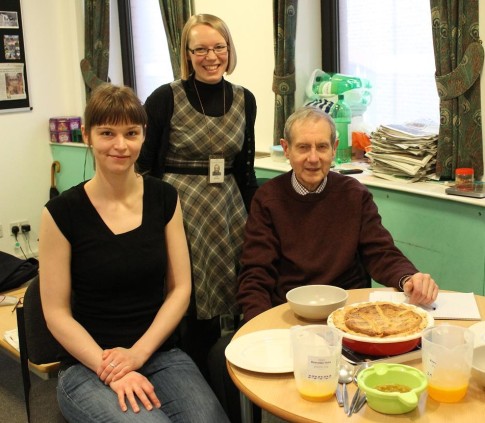 Our librarian Judith with Angela and David, the Cooking up History team!