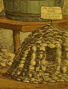 An oyster-shell grotto depicted in a satirical cartoon of 1829