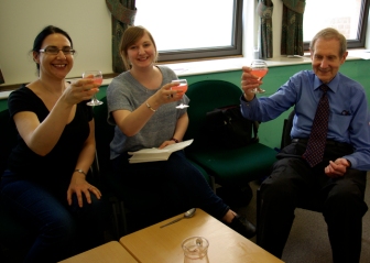 "Cheers to a wonderful afternoon!" Our Cooking Up History group raise a toast with a glass of rhubarb sherbet