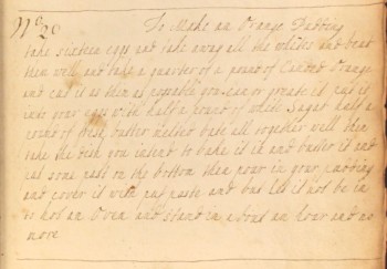 Another 18th century method for making orange pudding from The Cookbook of Unknown Ladies