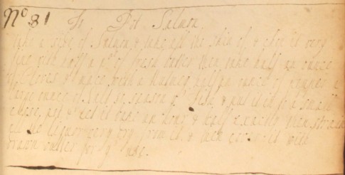 This potted salmon recipe from The Cookbook of Unknown Ladies produces a fish dish with distinctive 18th century flavours