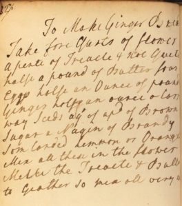 A Georgian gingerbread recipe from The Cookbook of Unknown Ladies.