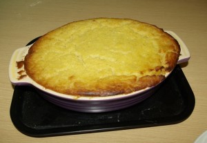Fresh from the oven, our 18th century style potato pudding