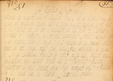 A Georgian-era recipe for millet pudding from The Cookbook of Unknown Ladies