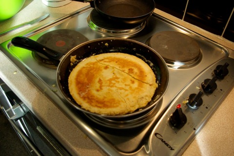 Our Duchess of Cleveland pancakes turned a lovely golden brown but proved difficult to flip!